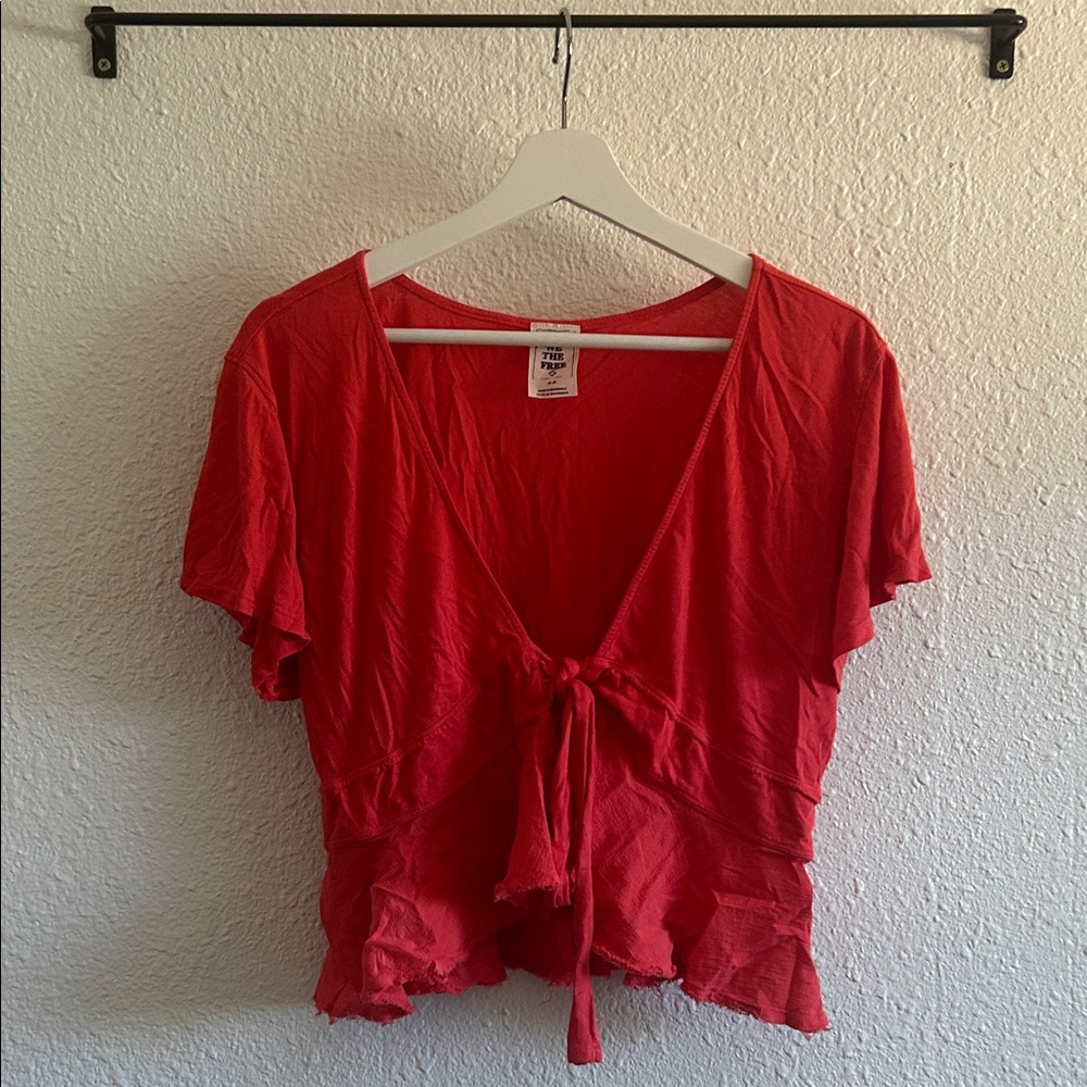 Zara Scarlet Tie-Front Blouse